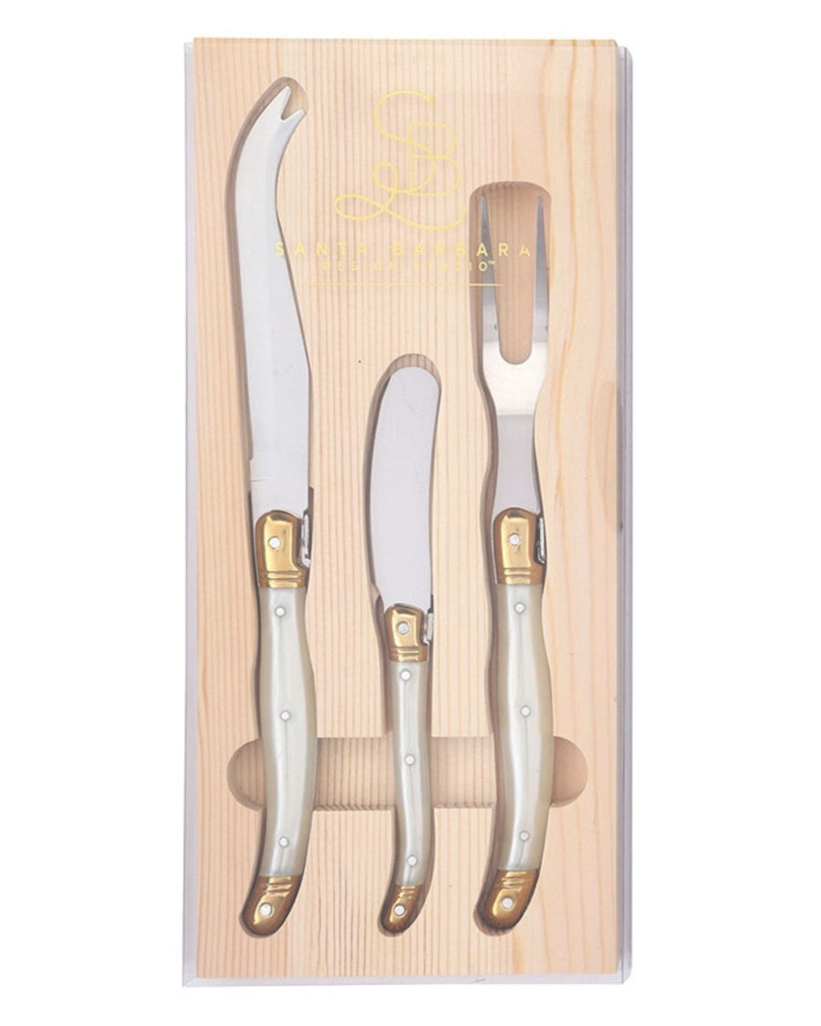 Pearl - Cheese Knife Set Set of 3  - Santa Barbara Design Studio
