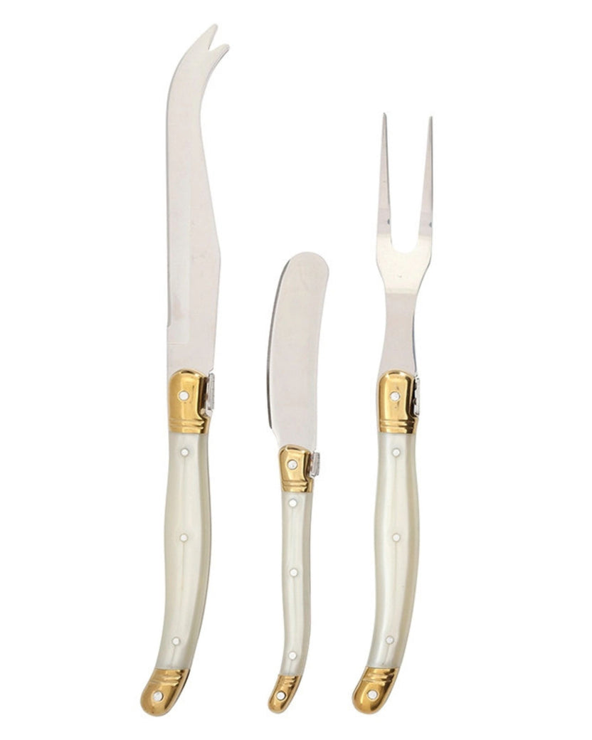 Pearl - Cheese Knife Set Set of 3  - Santa Barbara Design Studio