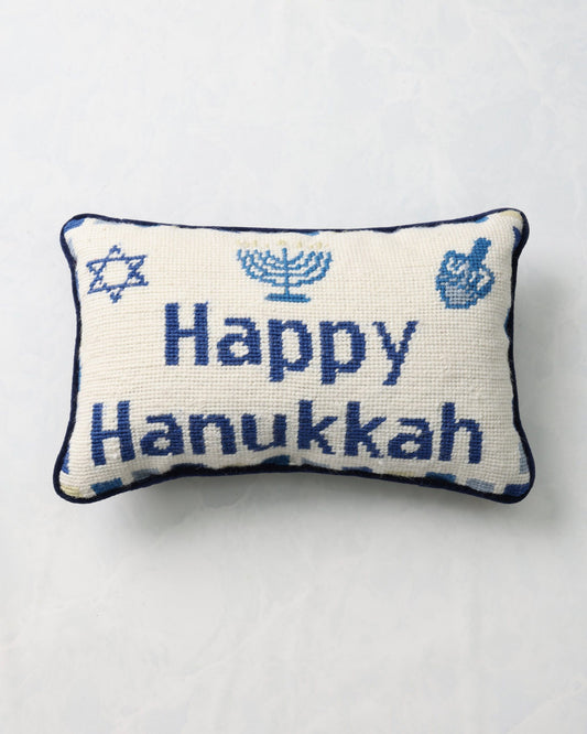Ivory Combo - Hanakkuh Needlepoint Pillow - Peking Handicraft