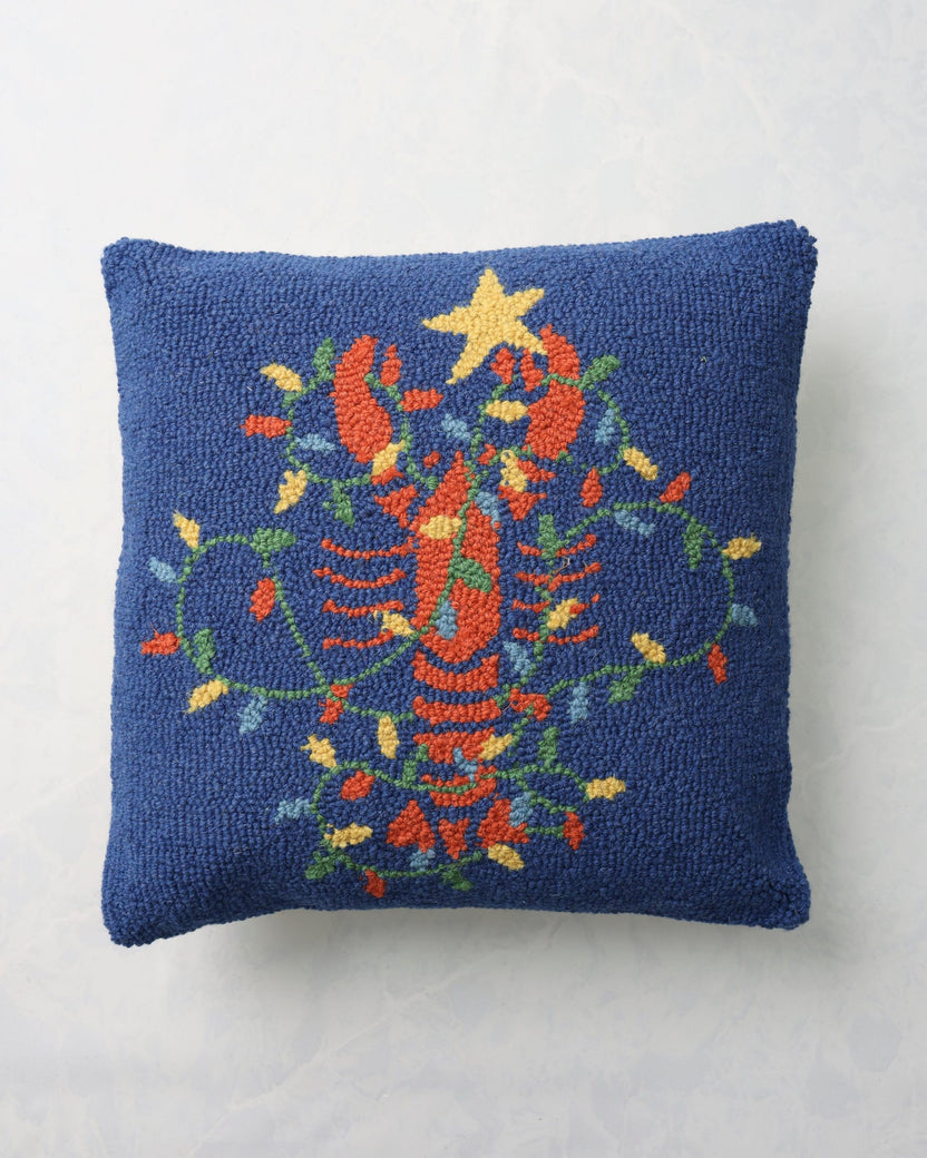 Navy Combo - Lobster Lights Hook Pillow - Peking Handicraft