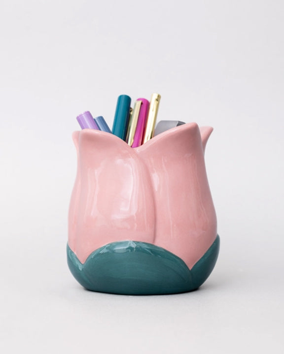Pink Combo - Ceramic Tulip Pencil Cup - Ban.do - Printfresh