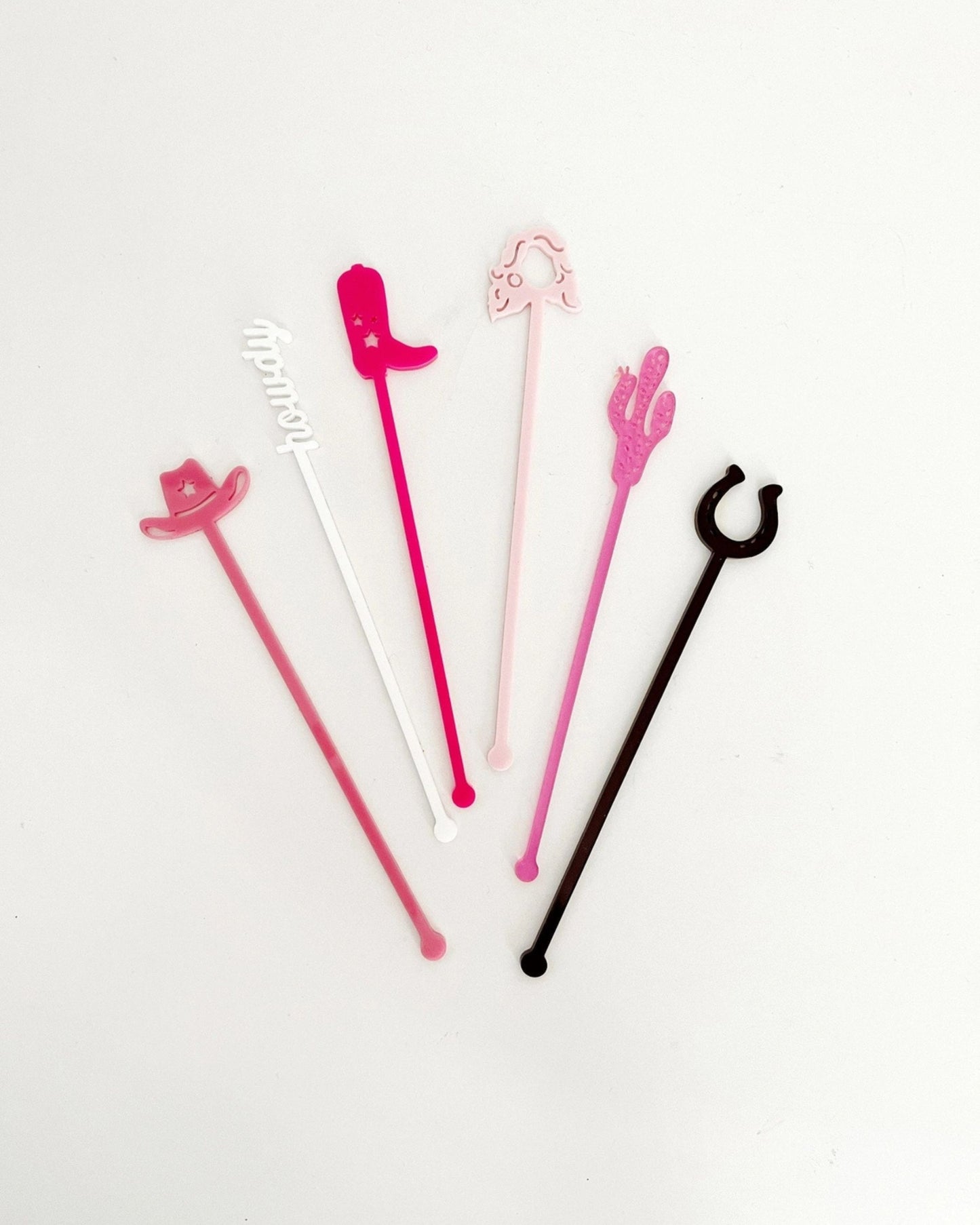 Pink Combo - Western Stir Stick Set - Lucky Lemon Paper Co.