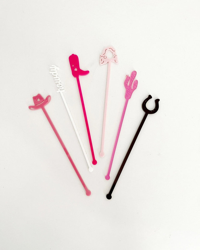 Pink Combo - Western Stir Stick Set - Lucky Lemon Paper Co.