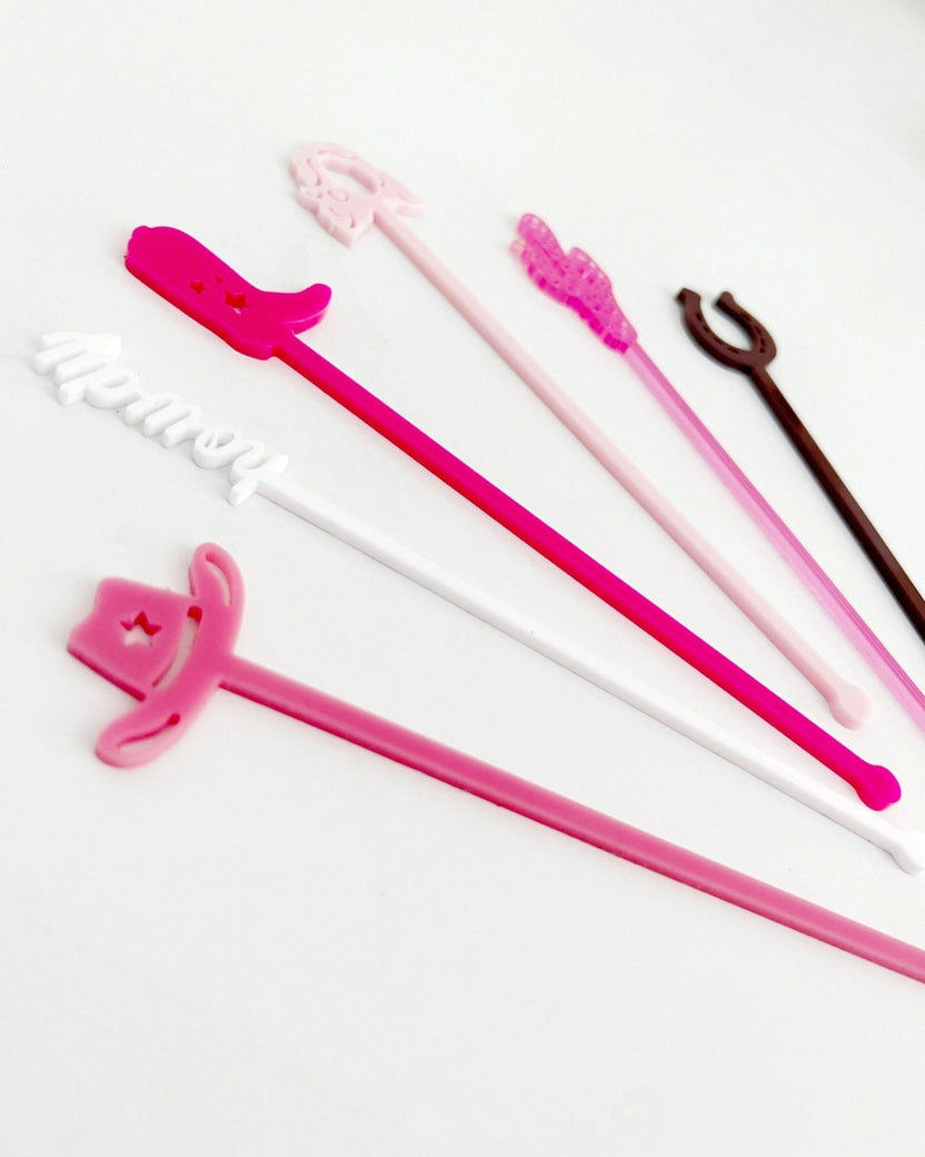 Pink Combo - Western Stir Stick Set - Lucky Lemon Paper Co.