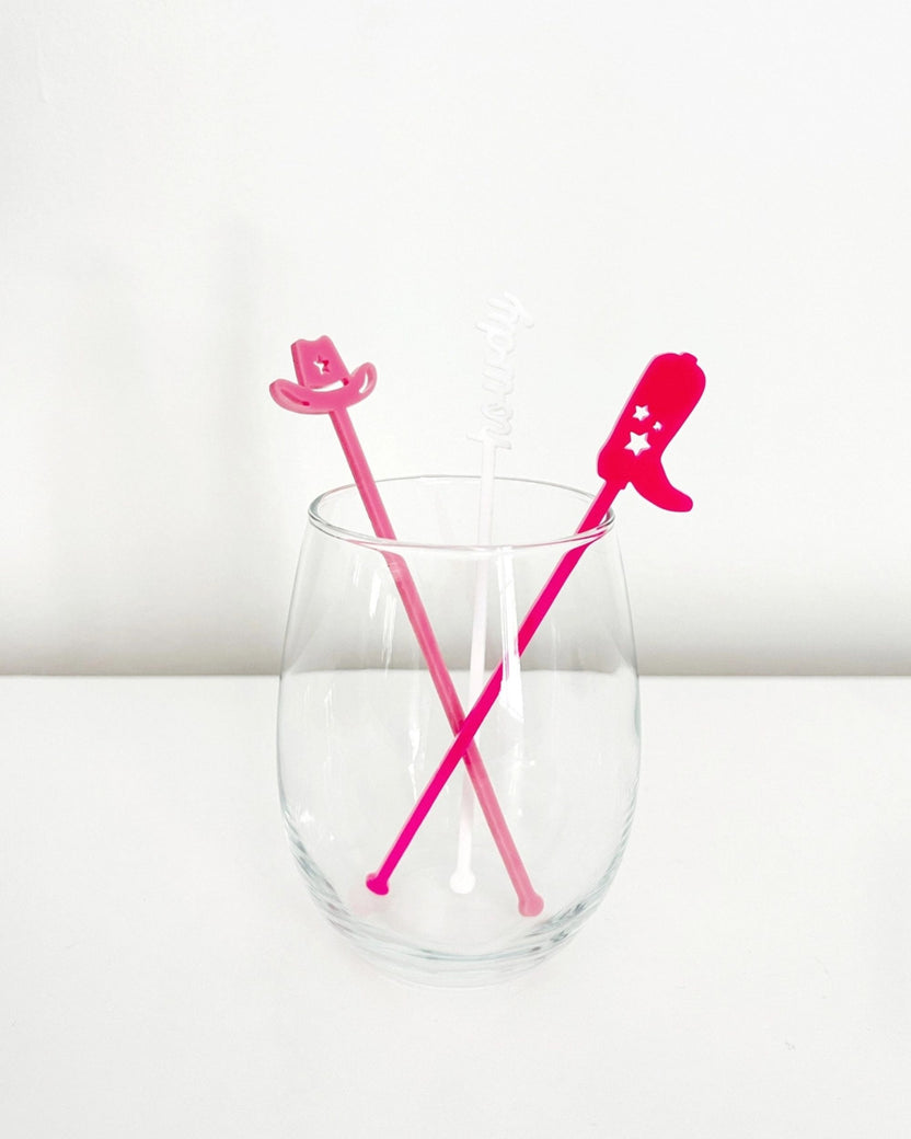 Pink Combo - Western Stir Stick Set - Lucky Lemon Paper Co.