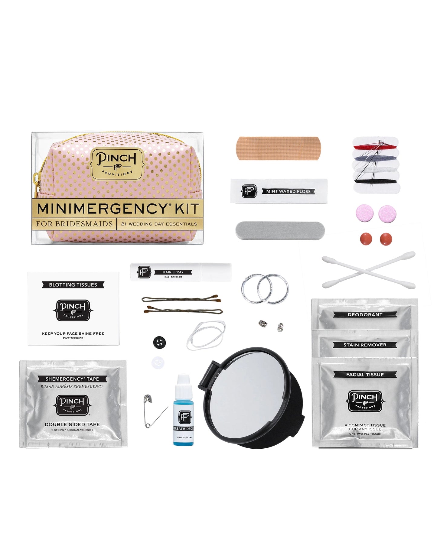 Pink Gold Dot - Minimergency Kit For Bridesmaids - Pinch Provisions - Printfresh