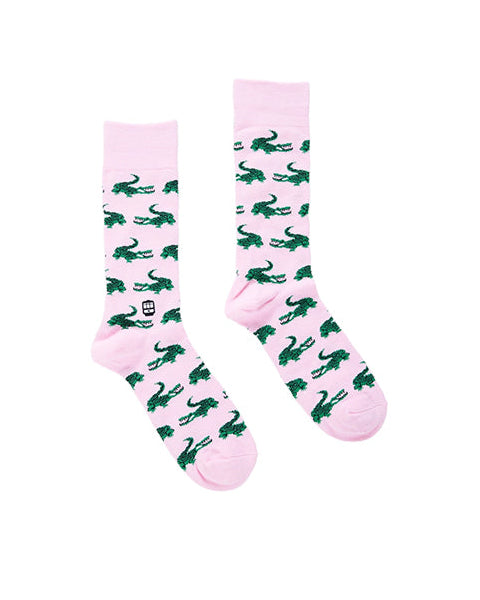 Pink Multi - Men's Gator Socks - Bonfolk - Printfresh