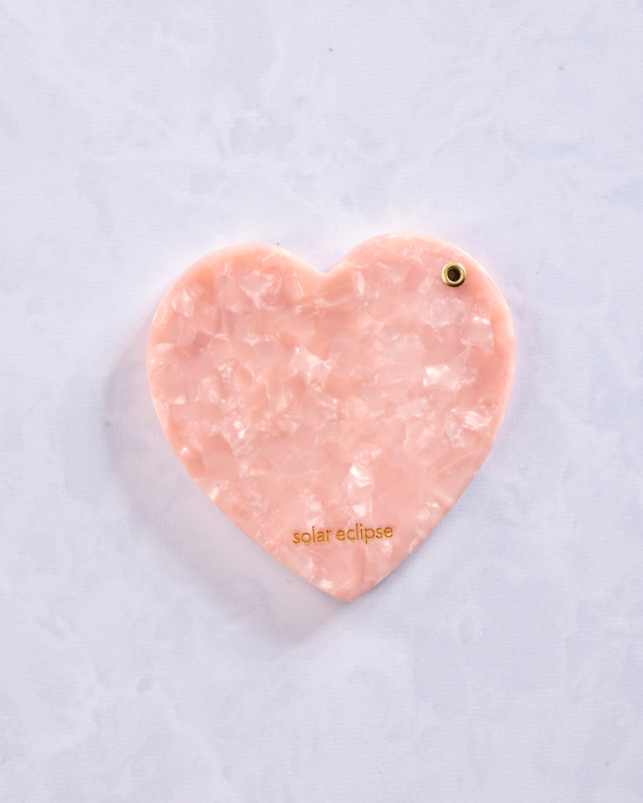 Pink Combo - Hand Painted Bridesmaid Heart Compact Mirror - Solar Eclipse