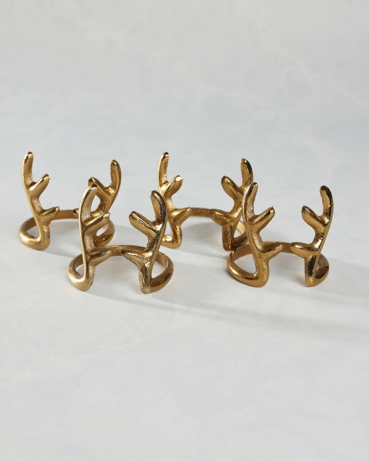 Antler - Set of 4 Napkin Rings - Gold