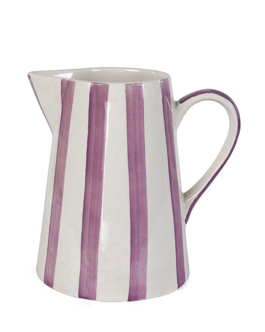 Purple Stripe - Ceramic Stripe Pitcher - Casa Amarosa - Printfresh