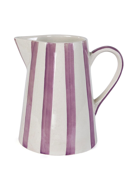 Purple Stripe - Ceramic Stripe Pitcher - Casa Amarosa - Printfresh