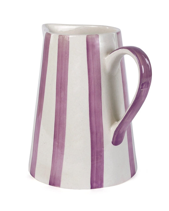 Purple Stripe - Ceramic Stripe Pitcher - Casa Amarosa - Printfresh