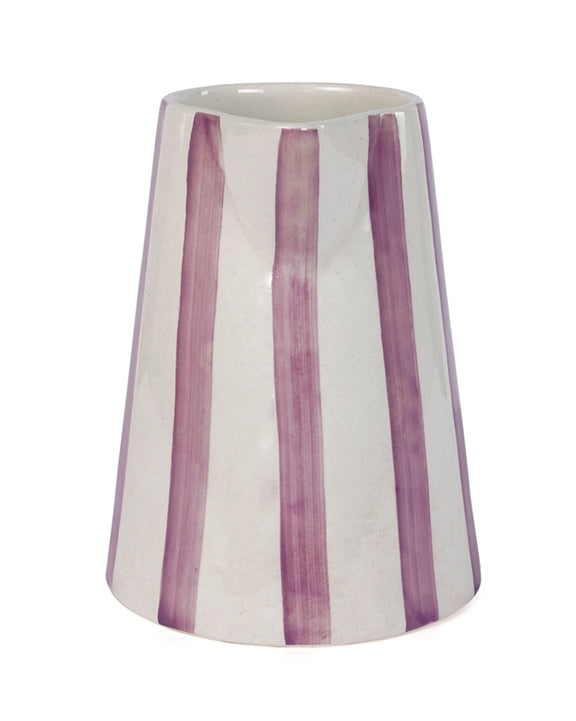 Purple Stripe - Ceramic Stripe Pitcher - Casa Amarosa - Printfresh