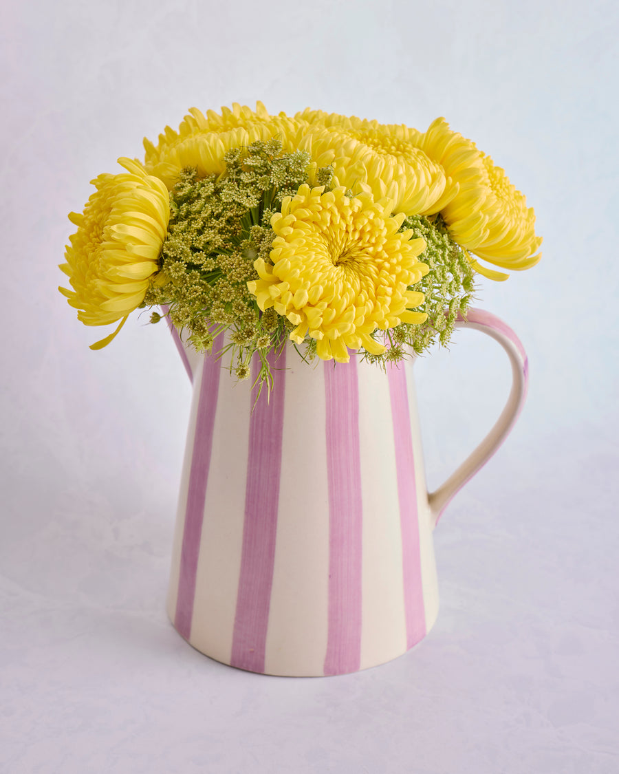 Purple Stripe - Ceramic Stripe Pitcher - Casa Amarosa - Printfresh