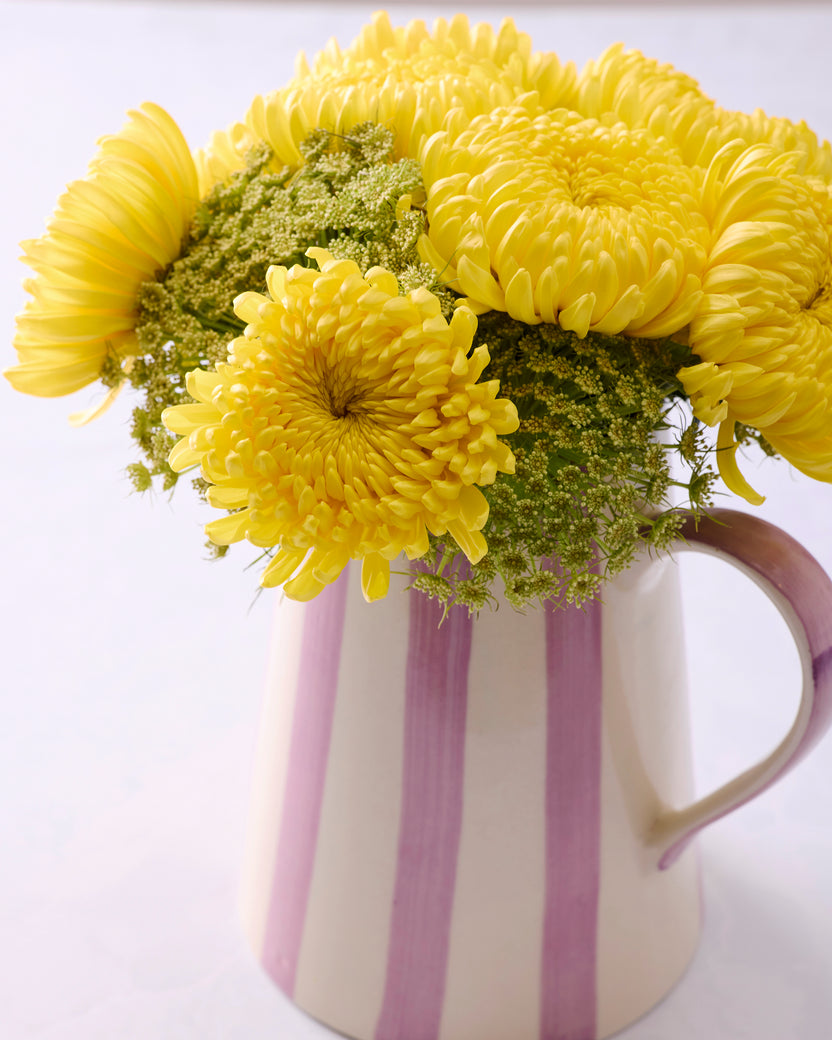 Purple Stripe - Ceramic Stripe Pitcher - Casa Amarosa - Printfresh