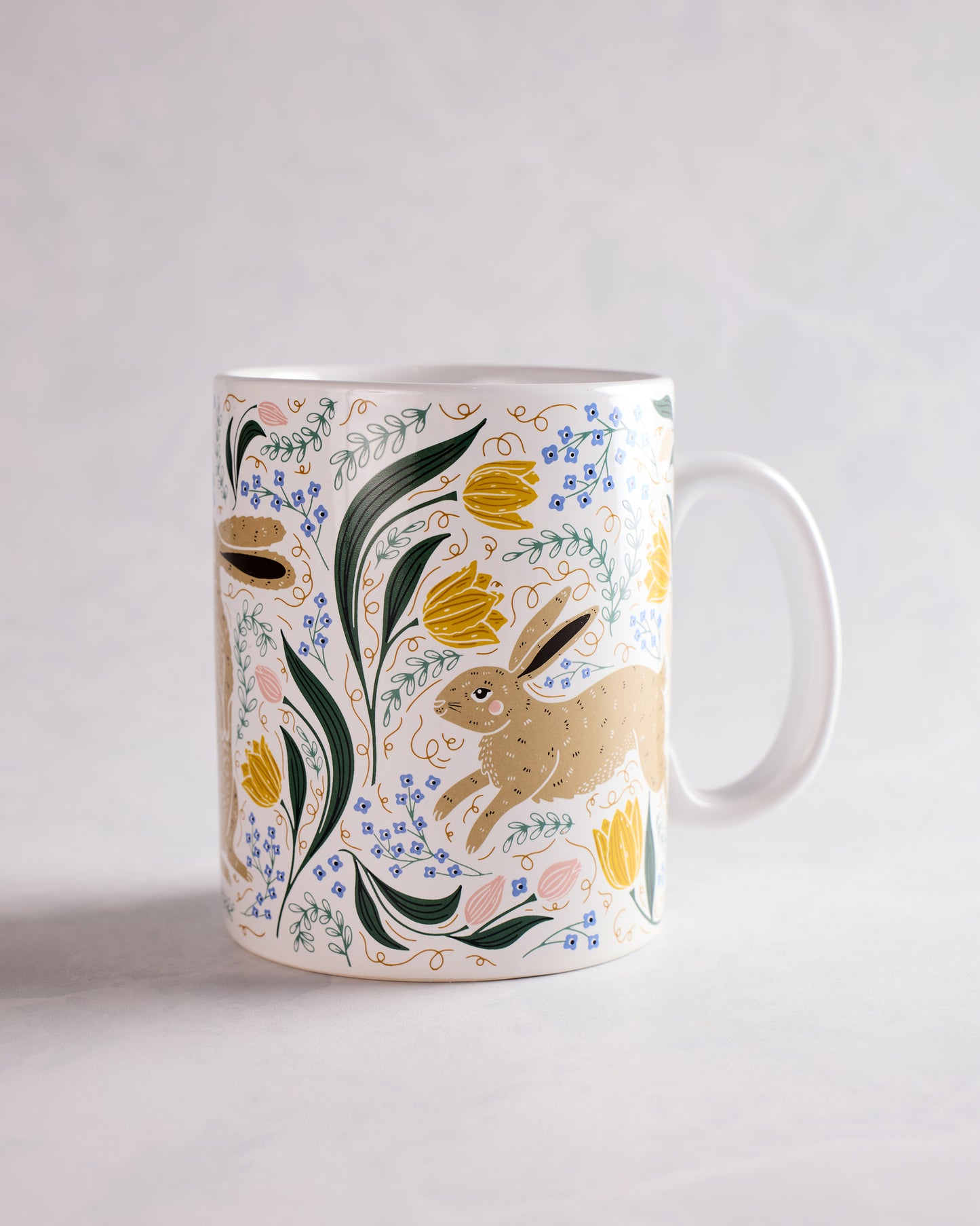 Multi - Rabbit Folk Art Mug - Primitives by Kathy - Printfresh