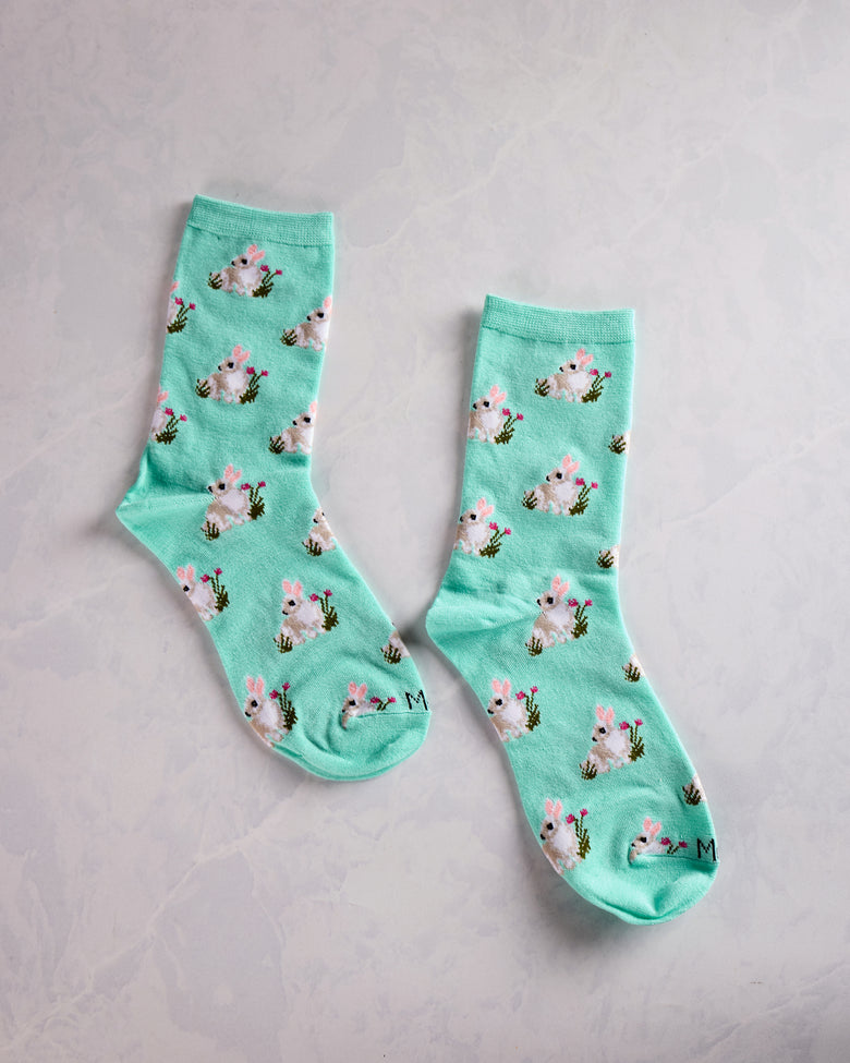 Seafoam - Rabbits Bamboo Blend Crew Socks - Infinity Classics - Printfresh