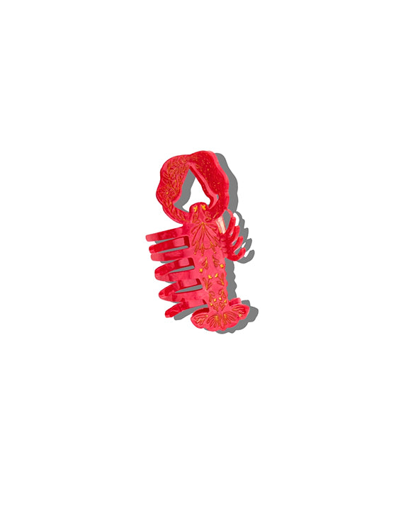 Red - Hand Painted Lobster Claw Hair Clip - Solar Eclipse - Printfresh