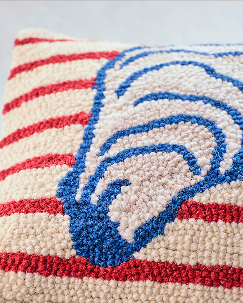 Red Stripe Combo - Stripe Oyster Pillow - Peking Handicraft