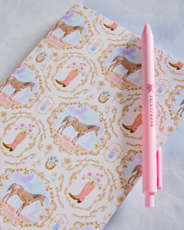 Pastel Combo - Romantic Horse & Boot Notebook - Denik - Printfresh