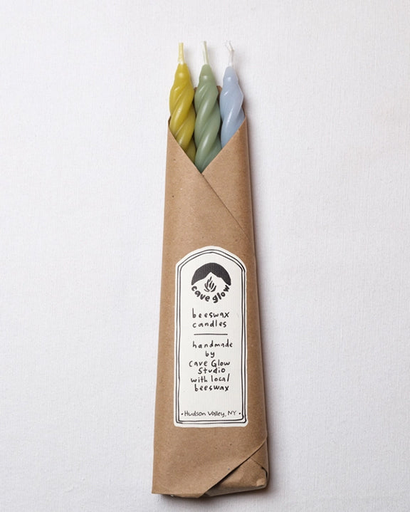 Sage Combo - Hydrangea Spiral Beeswax Candles Set of 3 - Cave Glow Studio - Printfresh