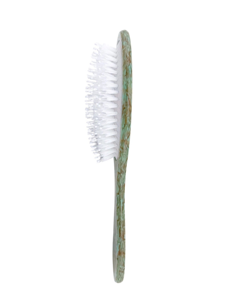 Seafoam Combo - Hand Painted Flower Mahjong Amazing Hair Day Brush - Solar Eclipse - Printfresh