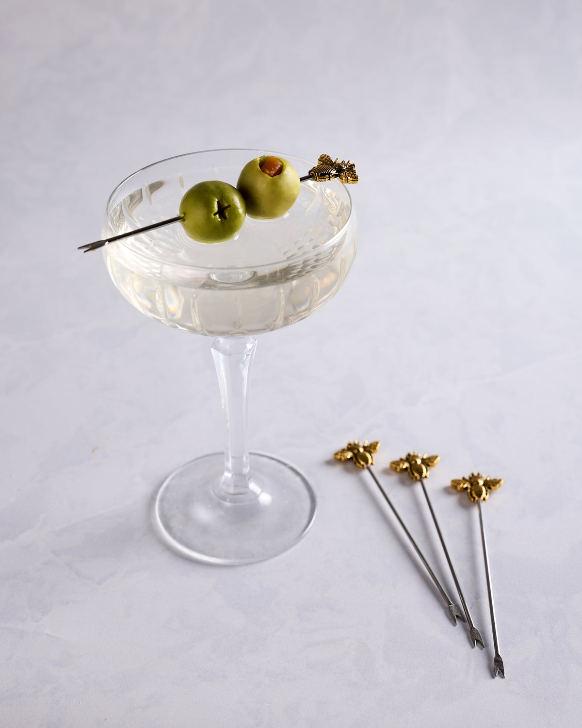 Gold - Set of 4 Golden Bee Cocktail Picks - Abbott - Printfresh