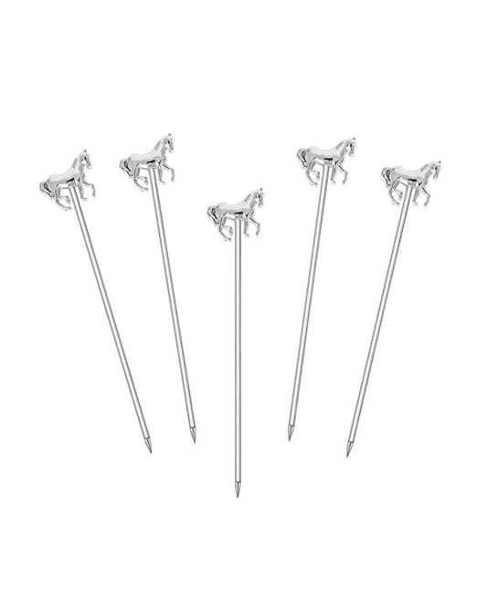 Silver - Horse Cocktail Picks Set of 5 - Original Source - Printfresh