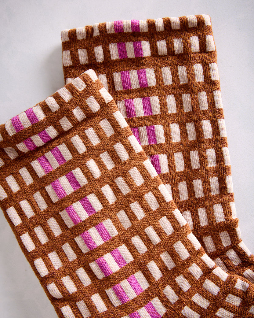 Brown - Skyscraper Stripe Crew - Hansel from Basel - Printfresh