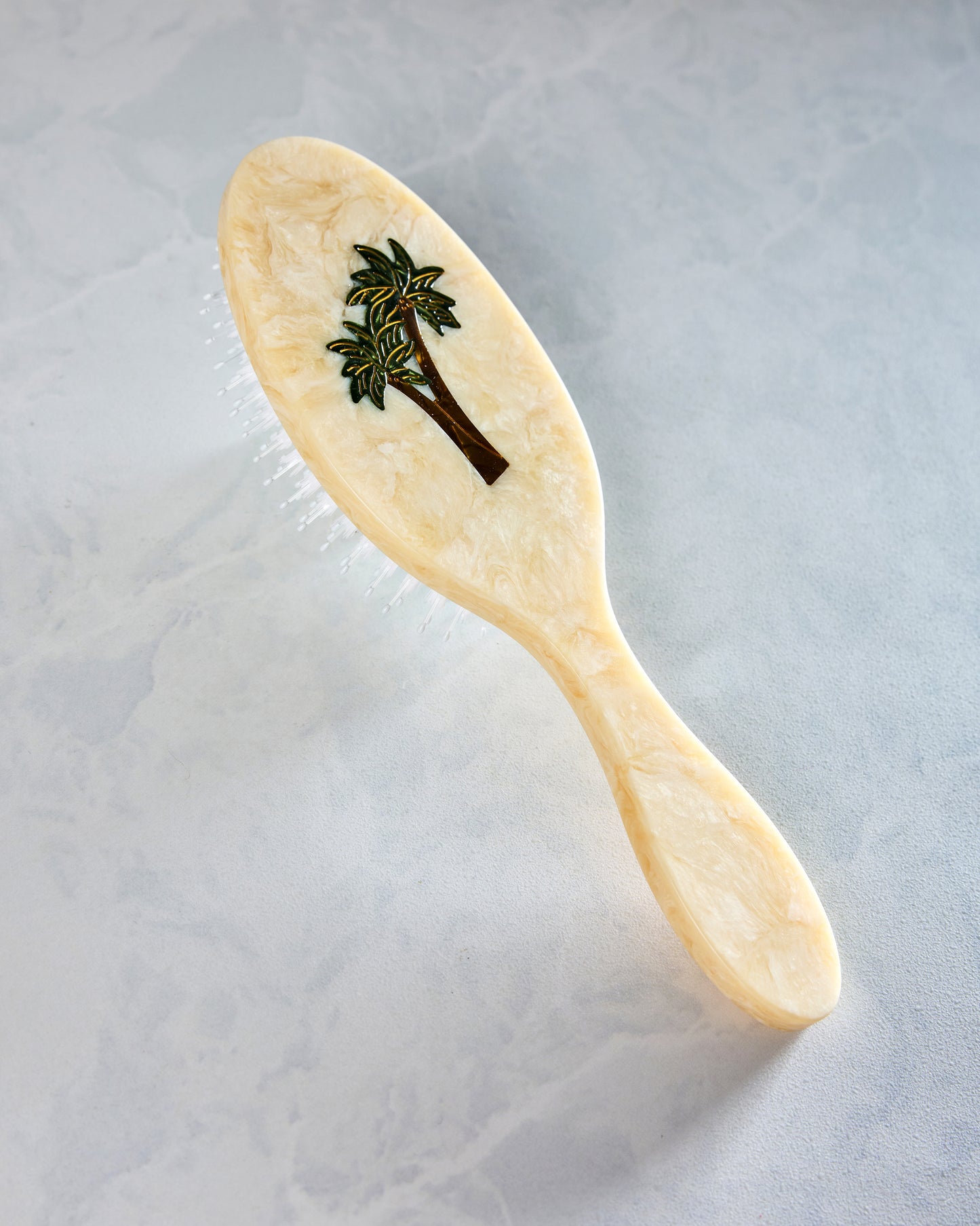 Ivory Combo - Hand Painted Palm Trees Amazing Hair Brush - Solar Eclipse - Printfresh
