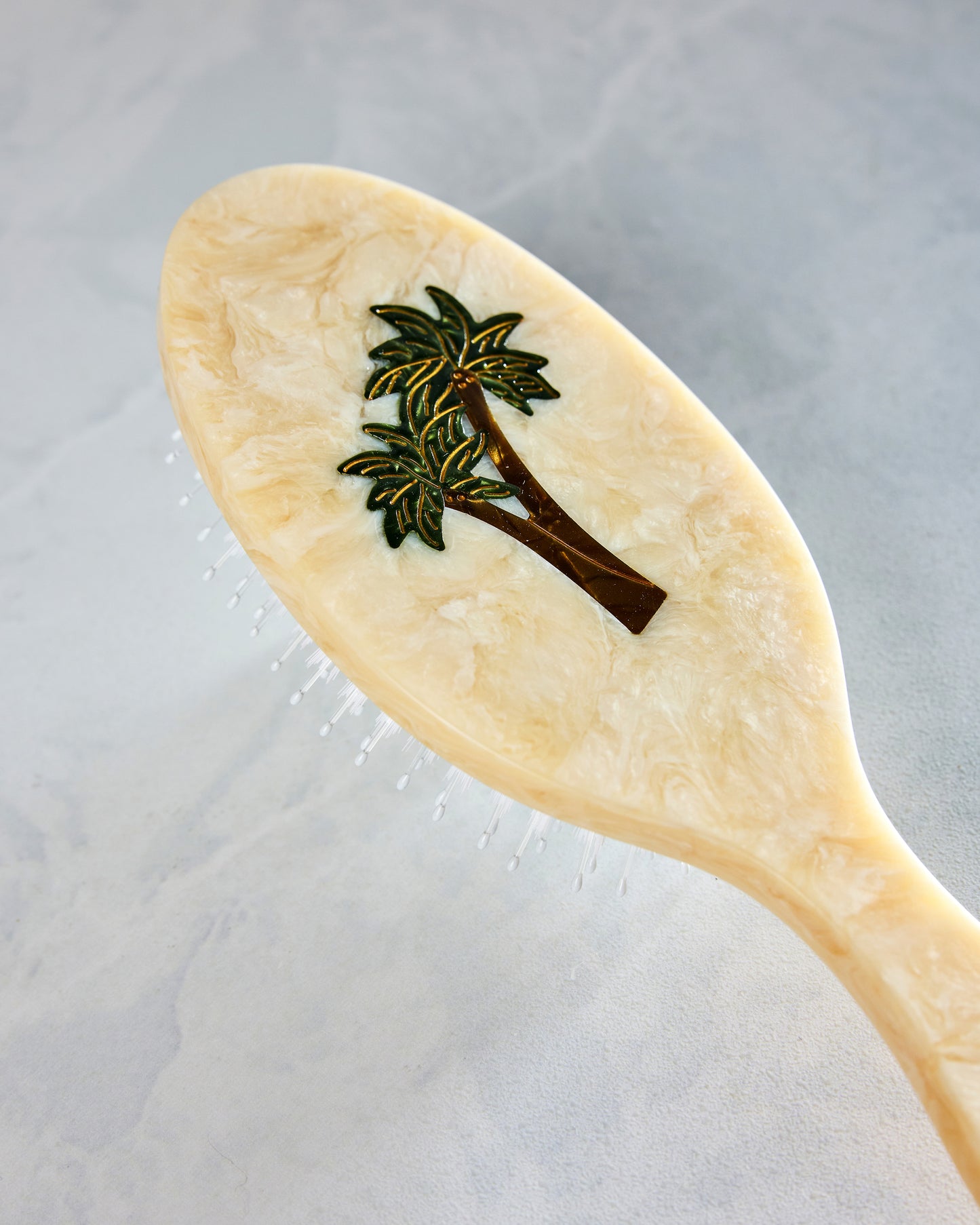 Ivory Combo - Hand Painted Palm Trees Amazing Hair Brush - Solar Eclipse - Printfresh