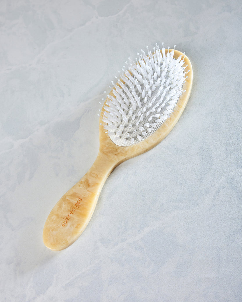 Ivory Combo - Hand Painted Palm Trees Amazing Hair Brush - Solar Eclipse - Printfresh