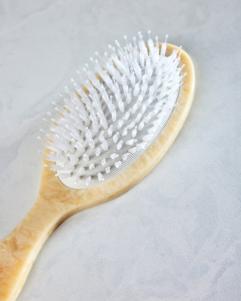 Ivory Combo - Hand Painted Palm Trees Amazing Hair Brush - Solar Eclipse - Printfresh