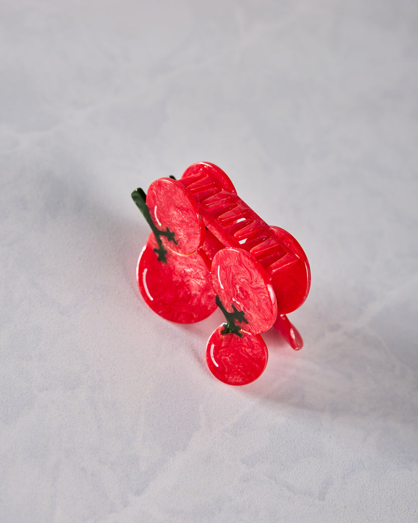 Red - Hand Painted Cherry Tomatoes Claw Hair - Solar Eclipse - Printfresh