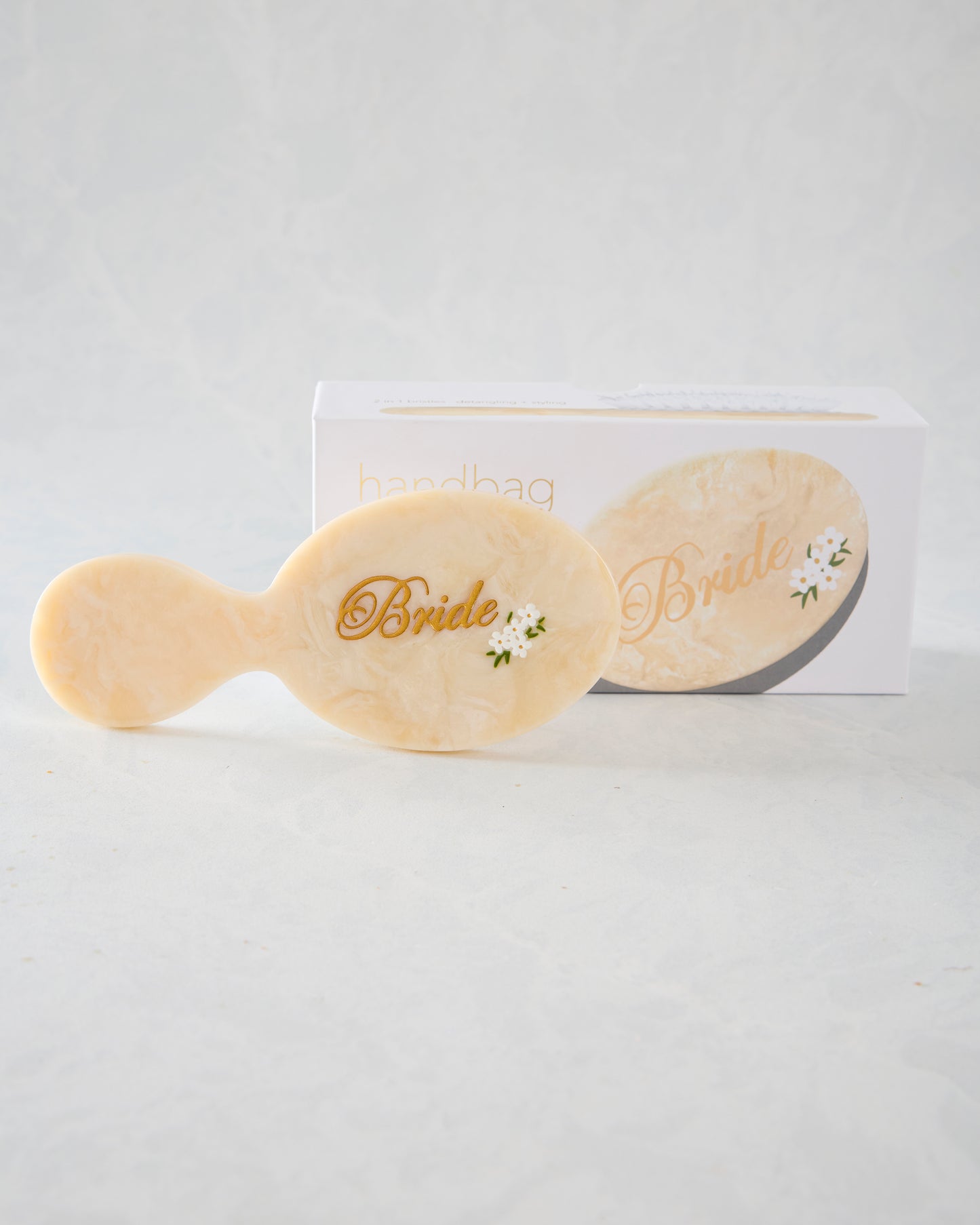 Cream - Hand Painted Bride Handbag Hero Brush - Solar Eclipse