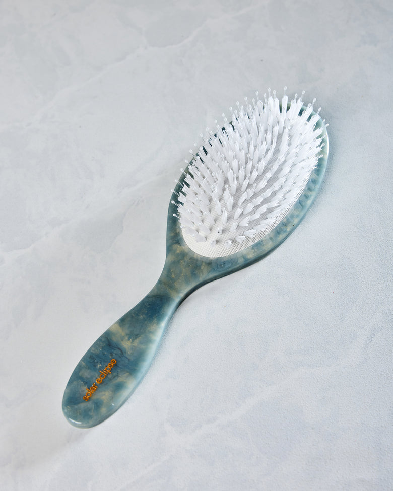 Blue Combo - Hand Painted Horse Amazing Hair Day Brush - Solar Eclipse - Printfresh