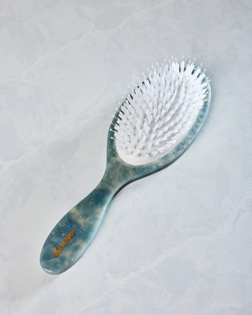 Blue Combo - Hand Painted Horse Amazing Hair Day Brush - Solar Eclipse - Printfresh