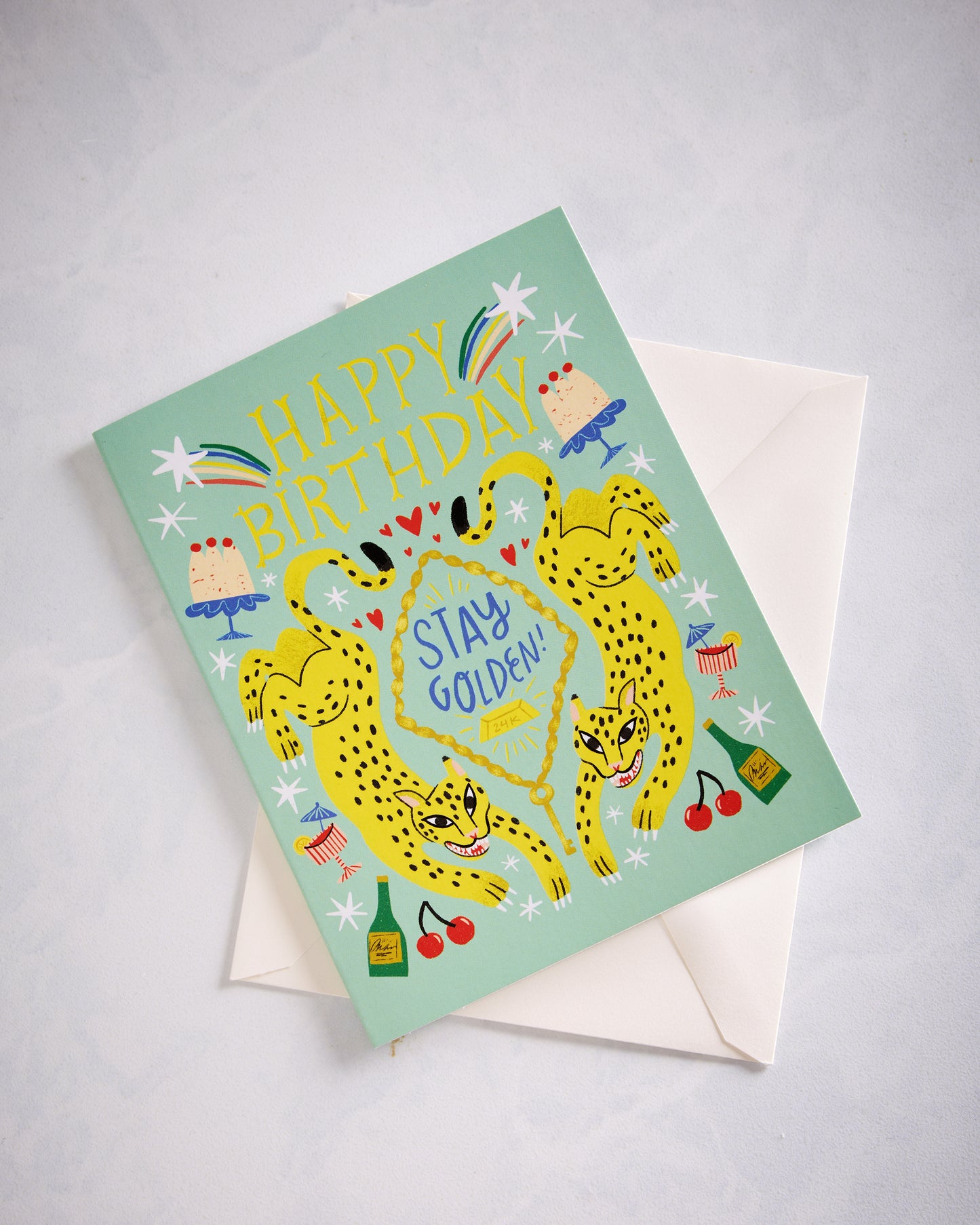 Olive & Company - Stay Golden Birthday Card - Multi - Printfresh