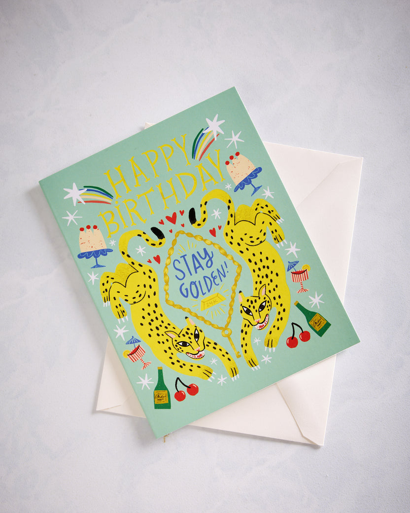 Olive & Company - Stay Golden Birthday Card - Multi - Printfresh