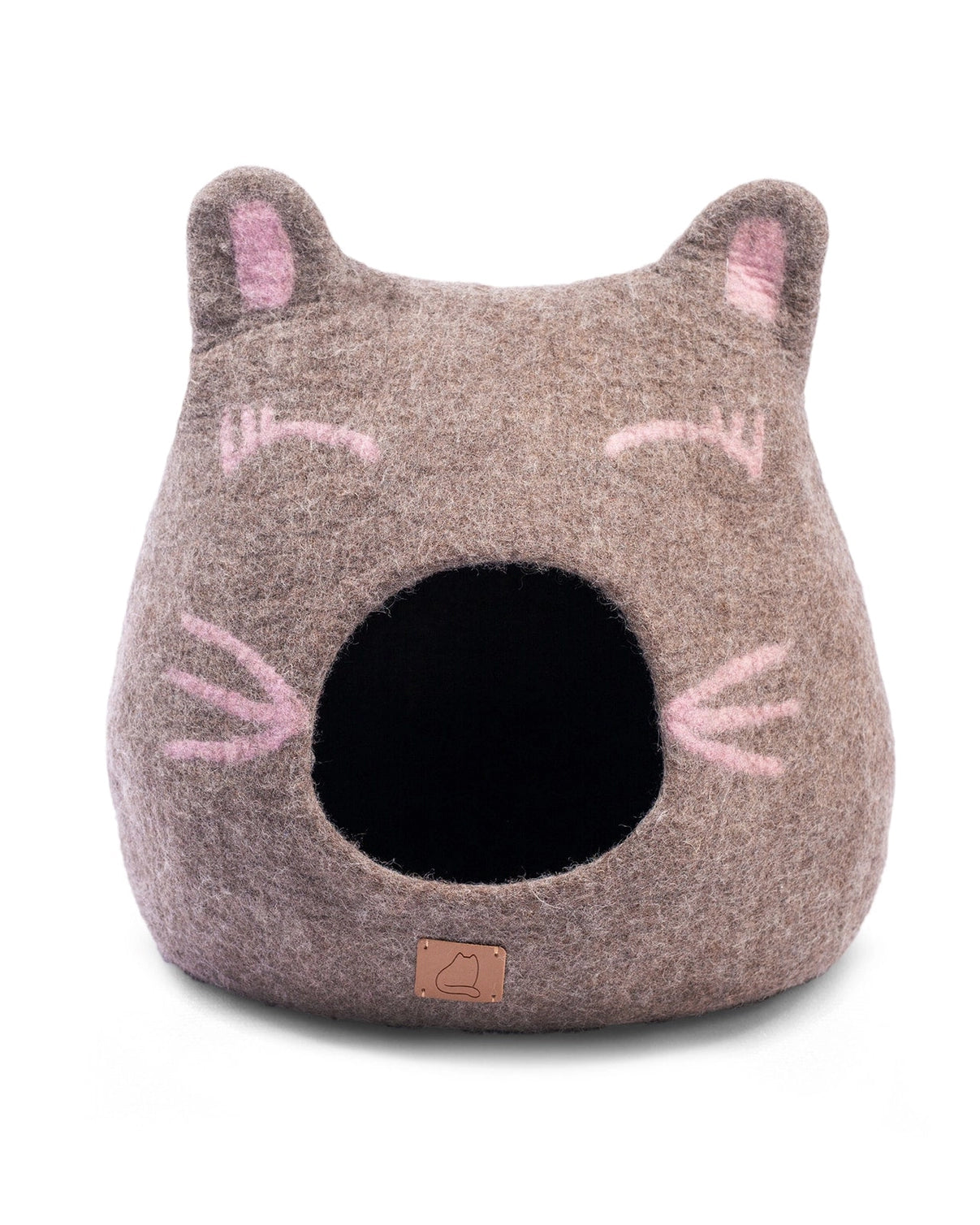 Taupe Combo - Girl Cat Wool Cat Bed - Fuzzy Cove - Printfresh