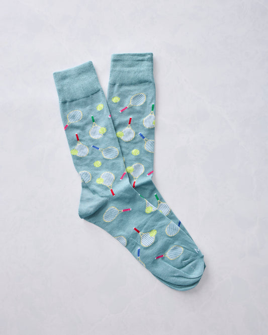 Blue Combo - Tennis Bamboo Crew Sock - Infinity Classics