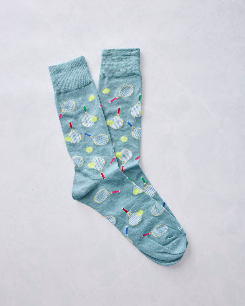 Blue Combo - Tennis Bamboo Crew Sock - Infinity Classics