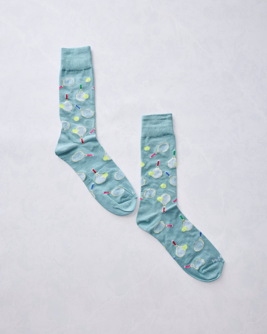 Blue Combo - Tennis Bamboo Crew Sock - Infinity Classics