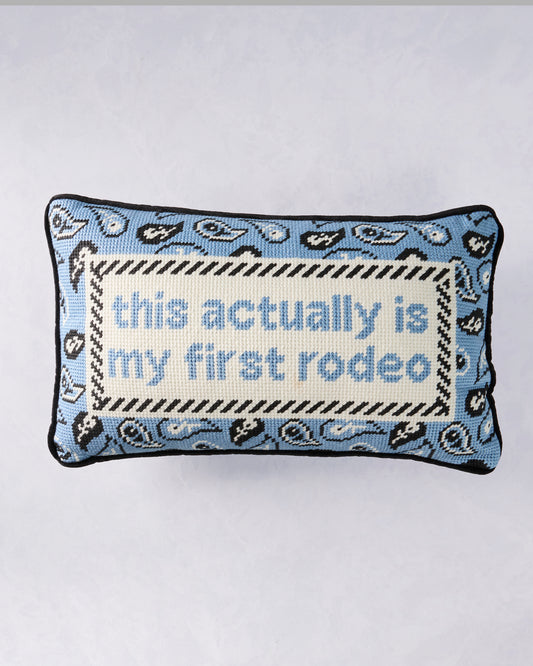 Light Blue Combo - First Rodeo Needlepoint Pillow - Furbish