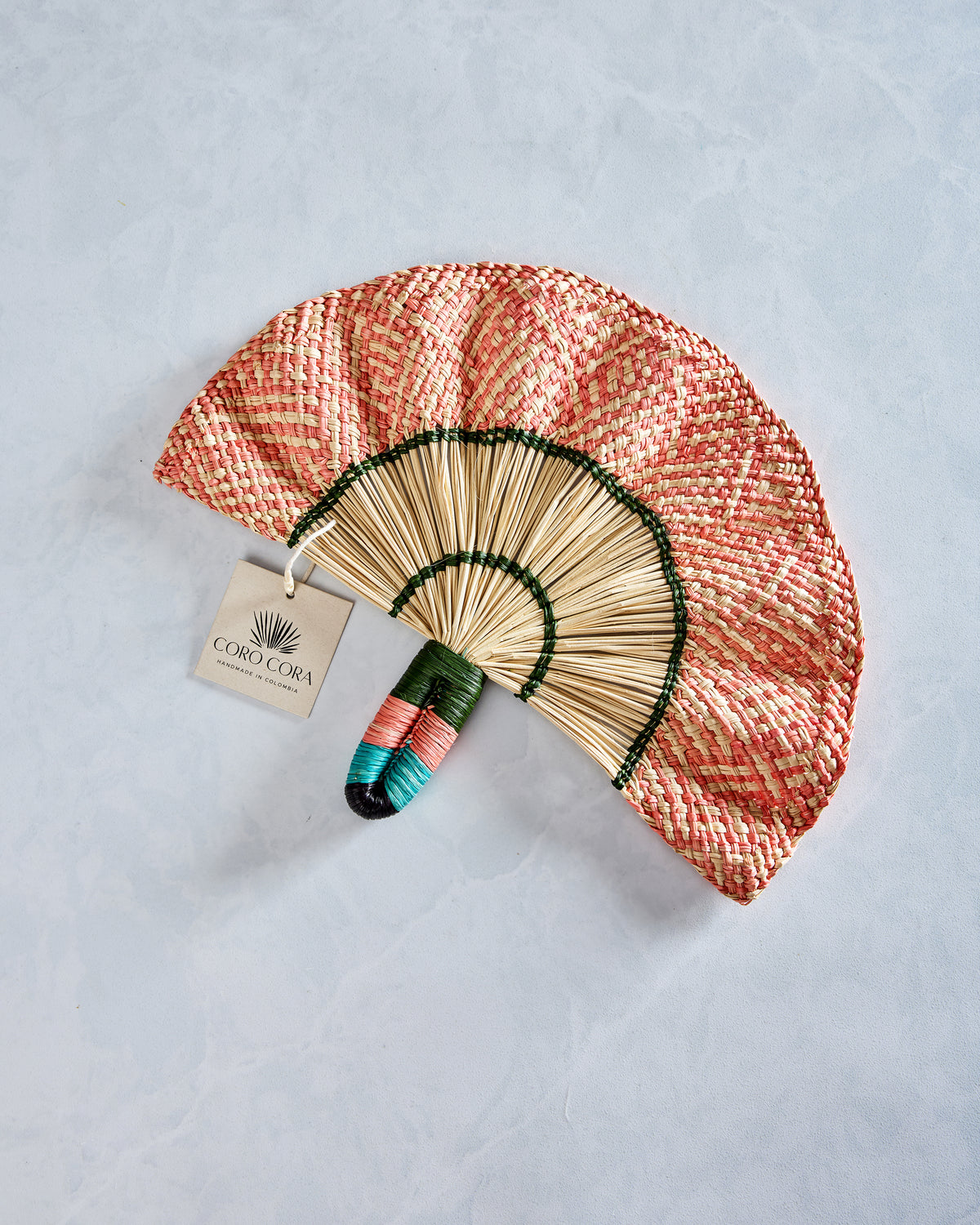 Light Pink Combo - Toquilla Frilly Hand Fan - Coro Cora - Printfresh
