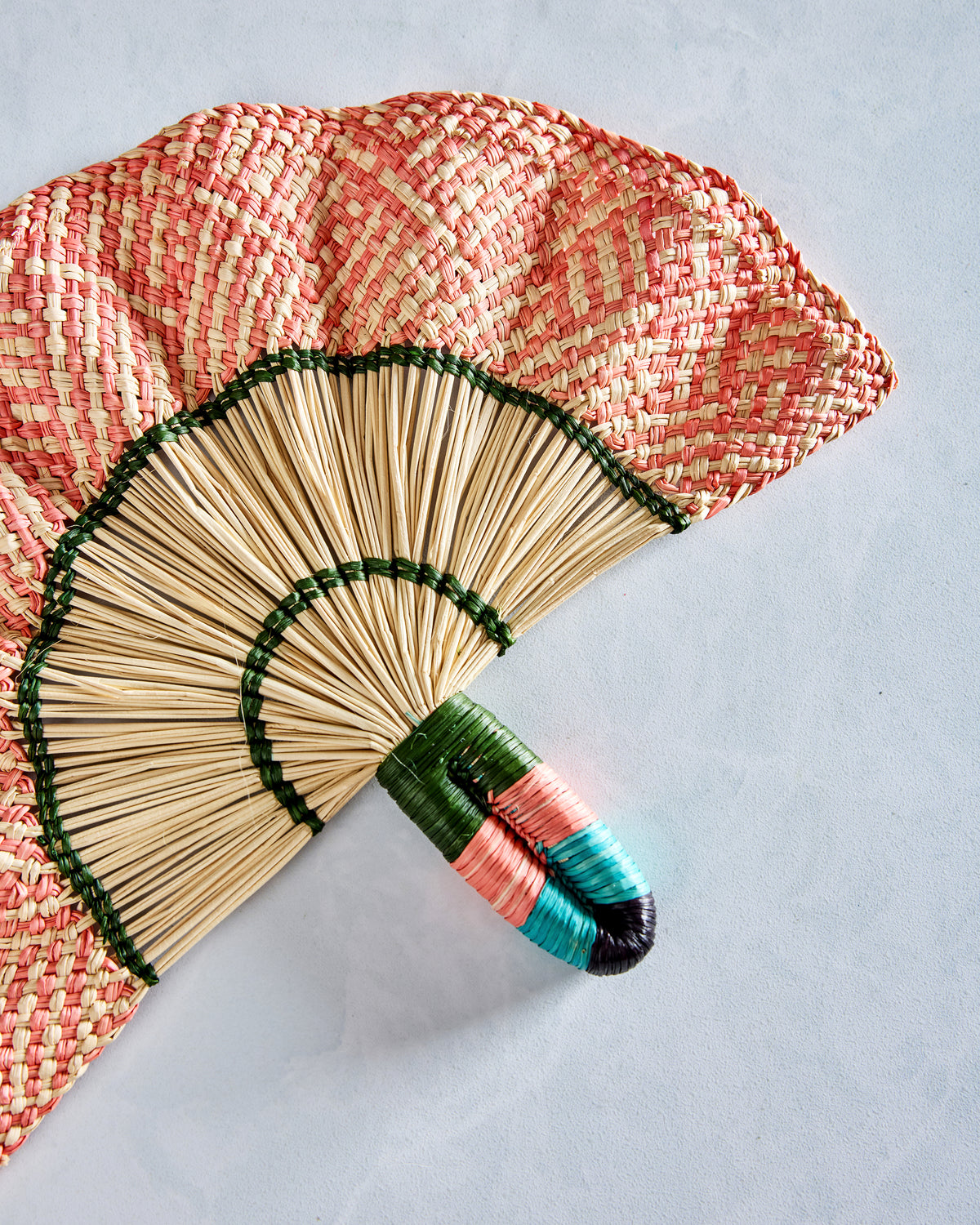 Light Pink Combo - Toquilla Frilly Hand Fan - Coro Cora - Printfresh