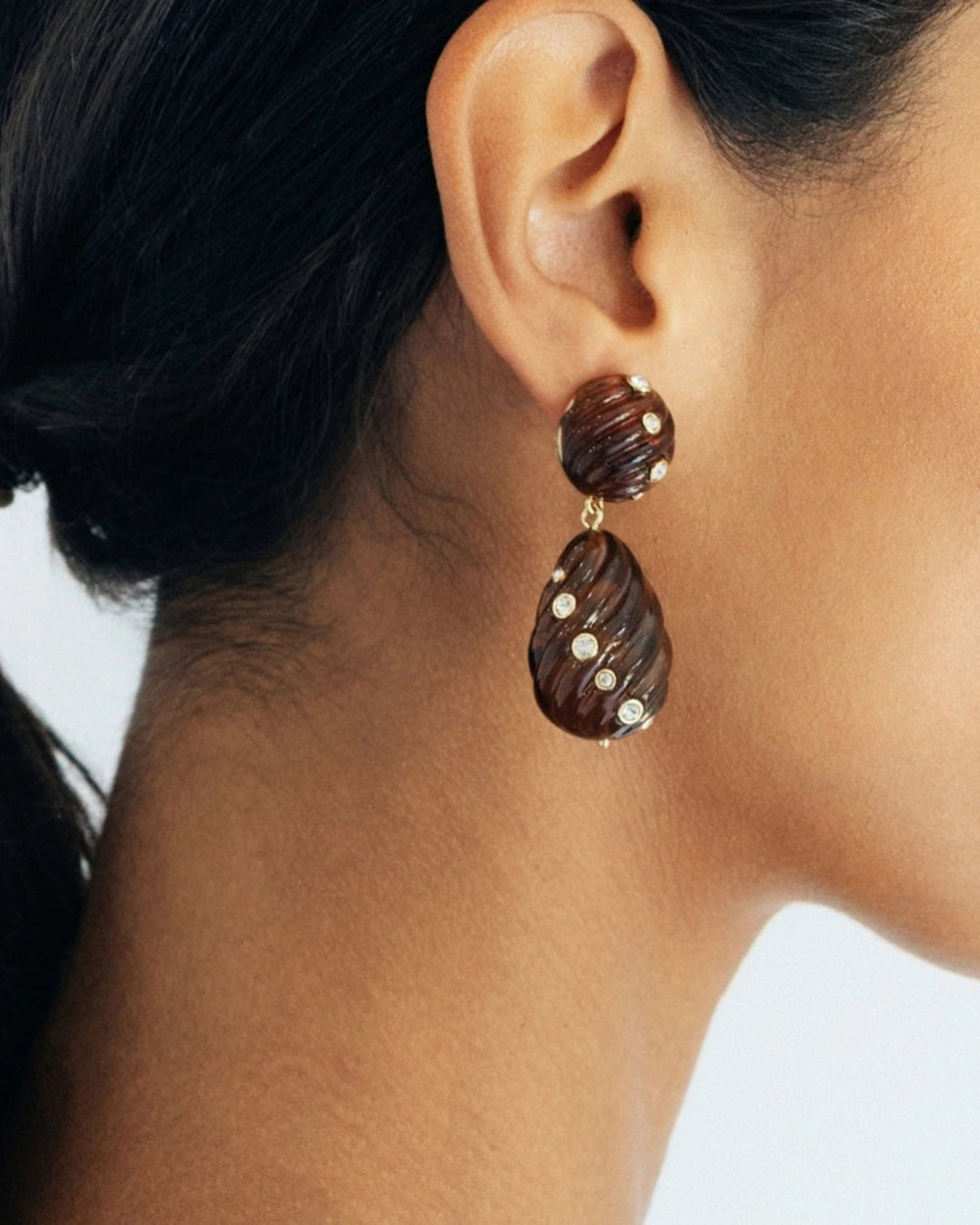 Regular Tortoise Tortoise - Raeni Drop Earrings - Loren Hope – Printfresh