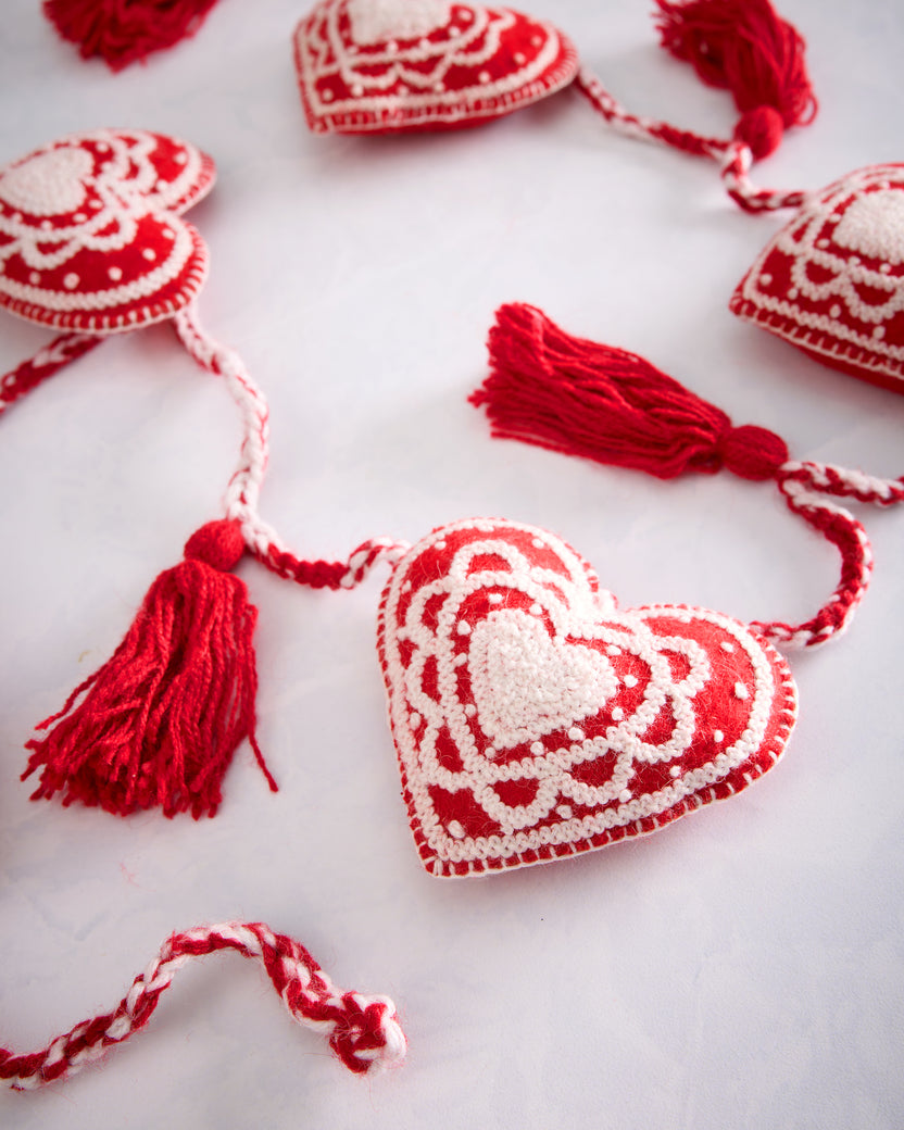 Red Combo - Valentine Heart Garland - Melange Collection - Printfresh