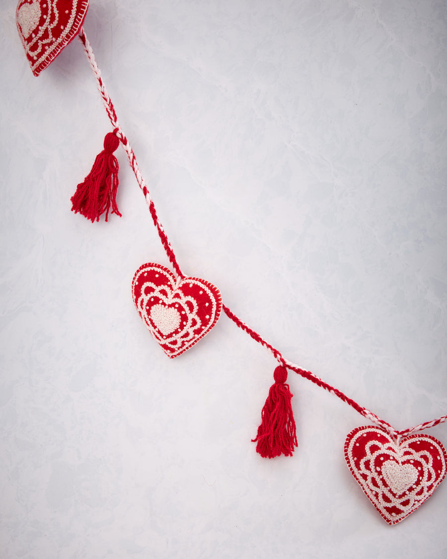 Melange Collection - Valentine Heart Garland - Red Combo - Printfresh