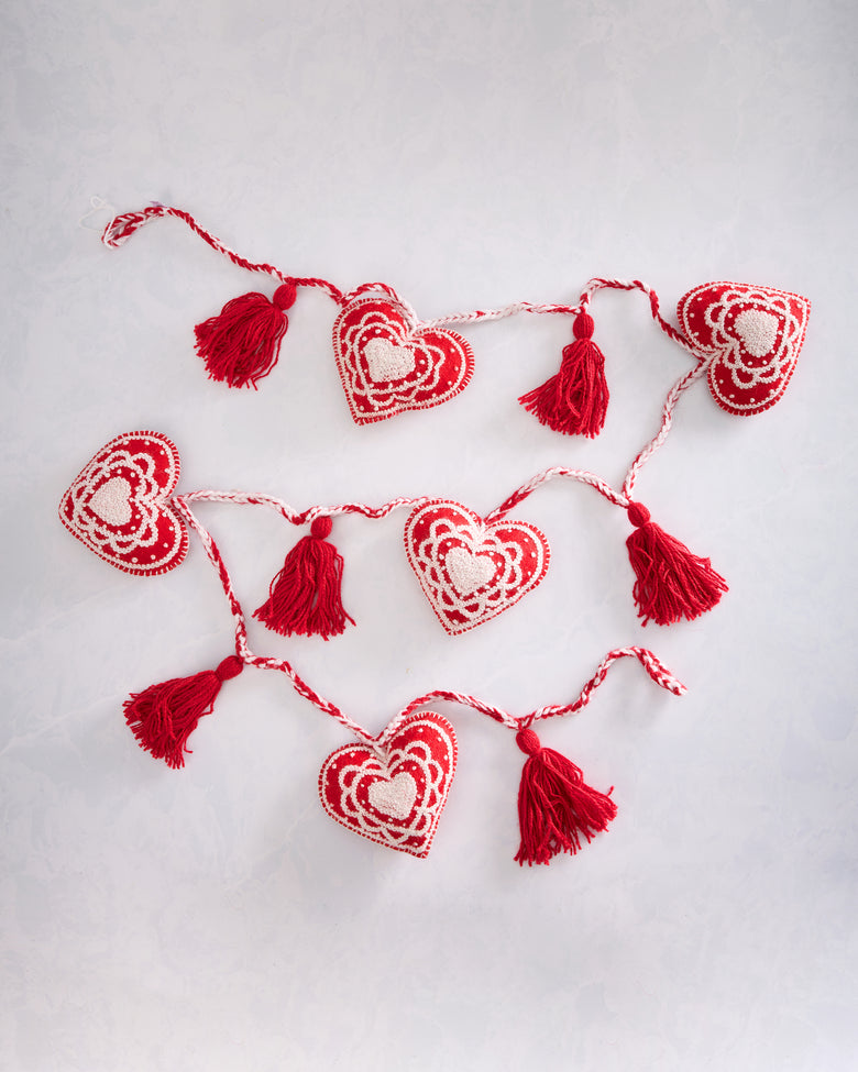 Red Combo - Valentine Heart Garland - Melange Collection - Printfresh